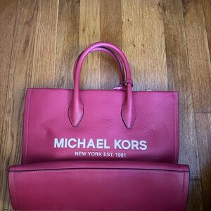 Michael Kors Pink Leather Tote Bag